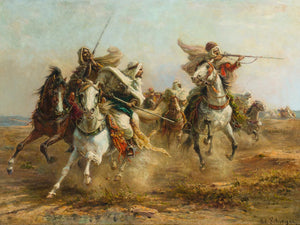 Adolf Schreyer Bedouins Taking Aim By Adolf Schreyer