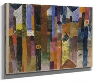 Paul Klee 14" x 11" / Stretched Canvas Wrap Before The Town By Paul Klee