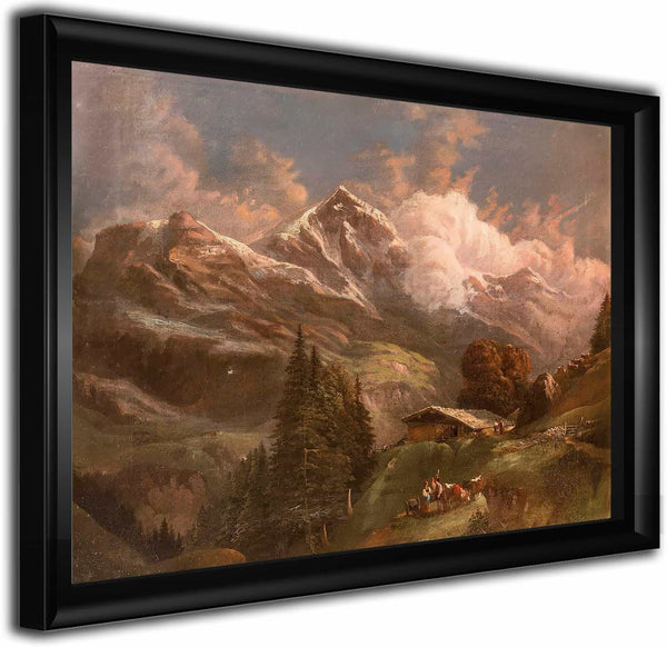 Belebte Hochalm Mit Blick Auf Alpengipfel By Gustav Barbarini