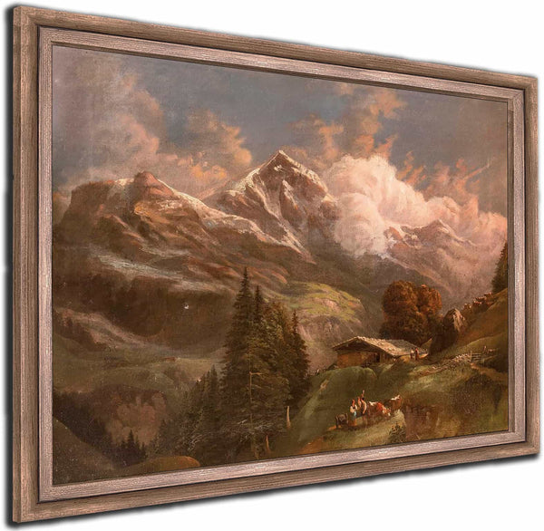 Belebte Hochalm Mit Blick Auf Alpengipfel By Gustav Barbarini