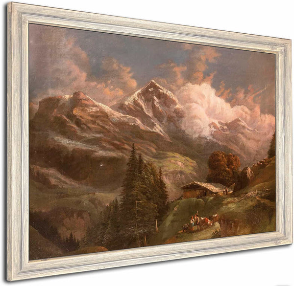 Belebte Hochalm Mit Blick Auf Alpengipfel By Gustav Barbarini