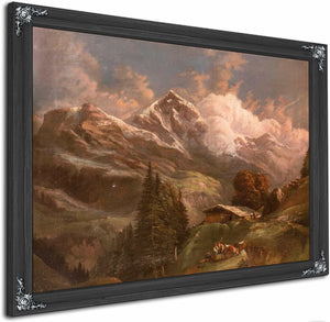 Belebte Hochalm Mit Blick Auf Alpengipfel By Gustav Barbarini