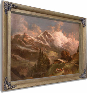 Belebte Hochalm Mit Blick Auf Alpengipfel By Gustav Barbarini