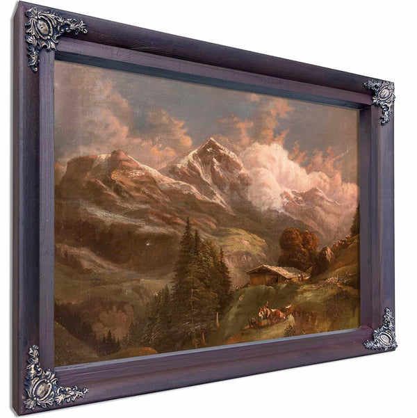 Belebte Hochalm Mit Blick Auf Alpengipfel By Gustav Barbarini