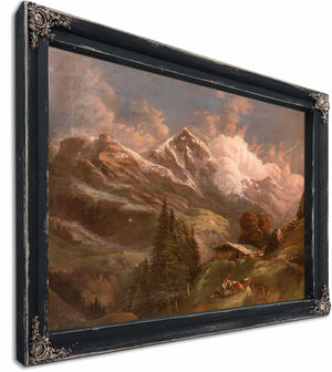 Belebte Hochalm Mit Blick Auf Alpengipfel By Gustav Barbarini