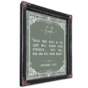 Bella Frye 11 x 14 inches / Black Frame Isaiah 40:31 Wall Art – Renewed Strength – Christian Bible Verse Print