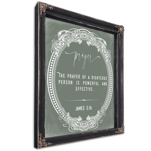 Bella Frye 11 x 14 inches / Black Frame James 5:16 Wall Art – The Prayer of the Righteous is Powerful – Scripture Print