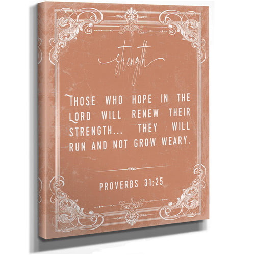 Bella Frye 11 x 14 inches / Stretched Canvas Wrap Isaiah 40:31 Wall Art – Renewed Strength – Christian Bible Verse Print