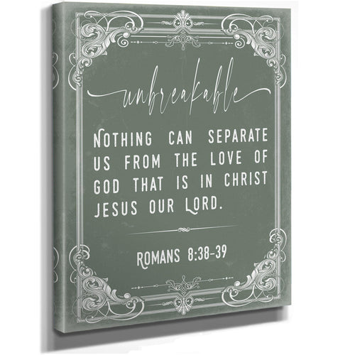 Bella Frye 11 x 14 inches / Stretched Canvas Wrap Romans 8:38-39 Wall Art – Nothing Can Separate Us – Unbreakable Love Scripture Print