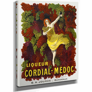 Bella Frye 11 x 14 / Stretched Canvas Wrap Liqueur Cordial-Médoc Poster Framed Art - Vintage Artwork Print