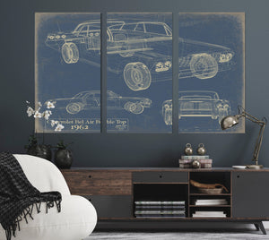 Bella Frye Home & Garden > Decor > Artwork 1962 Chevrolet Bel Air Bubble Top  Original Artwork