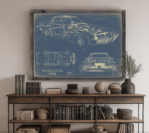 Bella Frye Home & Garden > Decor > Artwork 1968 Chevrolet Corvette  Original Artwork
