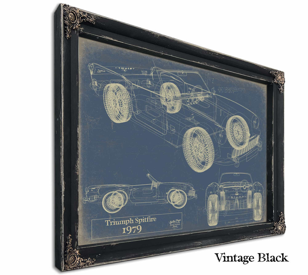 Bella Frye Home & Garden > Decor > Artwork 24" x 18" / Black Frame / Blue 1979 Triumph Spitfire 1500  Original Artwork