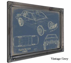 Bella Frye Home & Garden > Decor > Artwork 24" x 18" / Grey Frame / Blue 1989 Buick Riviera  Original Artwork