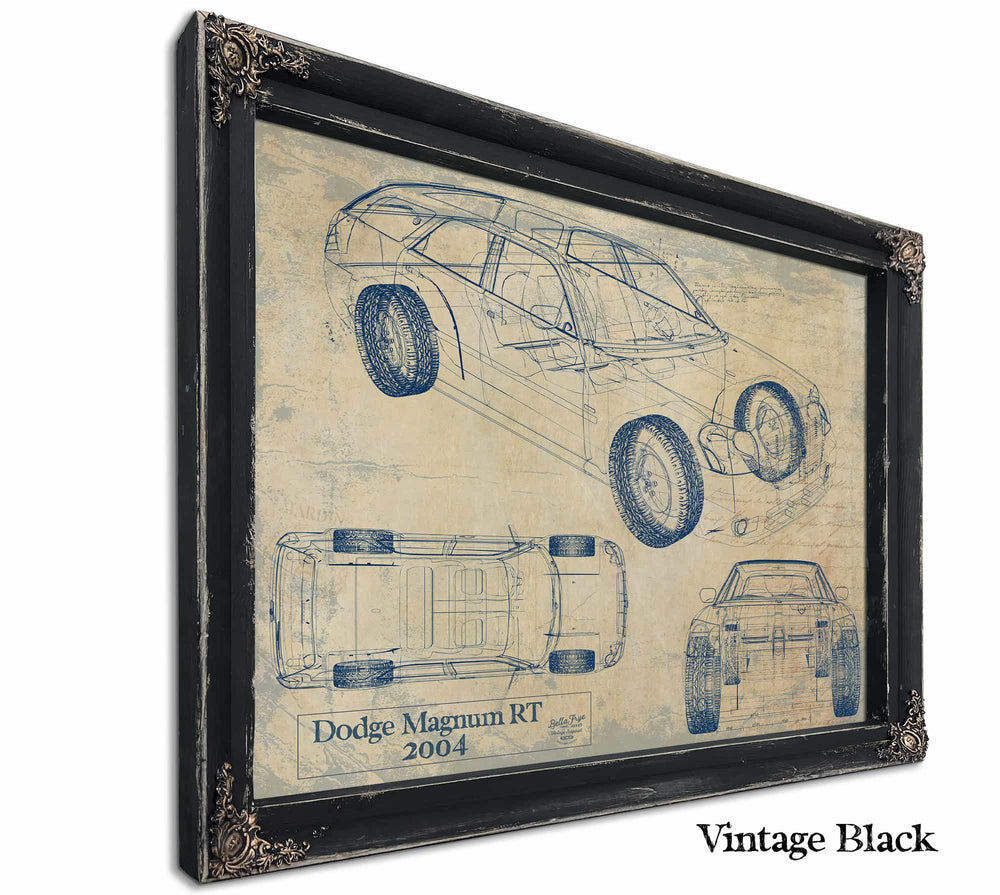 Bella Frye Home & Garden > Decor > Artwork 24" x 18" / Black Frame / Blue 2004 Dodge Magnum RT Original Artwork