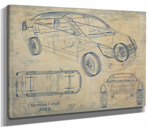 Bella Frye Home & Garden > Decor > Artwork 24" x 18" / Stretched Canvas Wrap / Blue 2012 Chevrolet Cobalt  Original Artwork