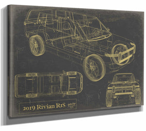 Bella Frye Home & Garden > Decor > Artwork 24" x 18" / Stretched Canvas Wrap / Blue 2019 Rivianr1S  Original Artwork