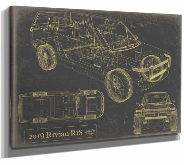 Bella Frye Home & Garden > Decor > Artwork 24" x 18" / Stretched Canvas Wrap / Blue 2019 Rivianr1S  Original Artwork