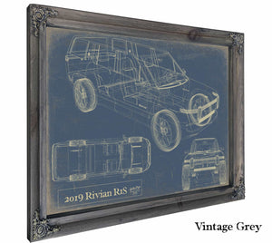 Bella Frye Home & Garden > Decor > Artwork 24" x 18" / Grey Frame / Blue 2019 Rivianr1S  Original Artwork