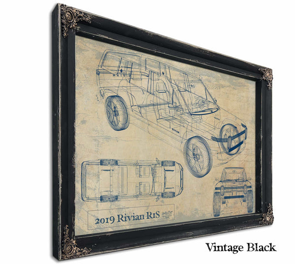 Bella Frye Home & Garden > Decor > Artwork 24" x 18" / Black Frame / Blue 2019 Rivianr1S  Original Artwork