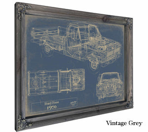 Bella Frye Home & Garden > Decor > Artwork 24" x 18" / Grey Frame / Blue Ford f100 1970  Original Artwork