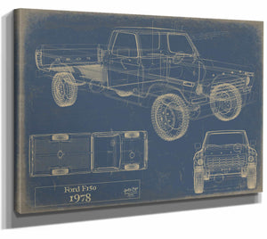 Bella Frye Home & Garden > Decor > Artwork 24" x 18" / Stretched Canvas Wrap / Blue Ford f150 1978  Original Artwork