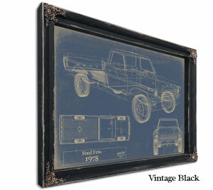 Bella Frye Home & Garden > Decor > Artwork 24" x 18" / Black Frame / Blue Ford f150 1978  Original Artwork