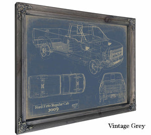 Bella Frye Home & Garden > Decor > Artwork 24" x 18" / Grey Frame / Blue Ford f250 Regular Cab 2009  Original Artwork