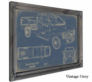 Bella Frye Home & Garden > Decor > Artwork 24" x 18" / Grey Frame / Blue Ford f250 Xlt 2015  Original Artwork