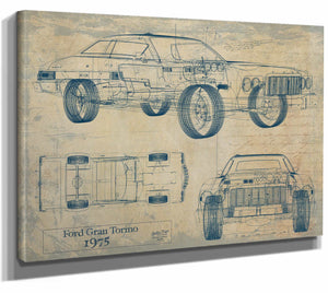 Bella Frye Home & Garden > Decor > Artwork Ford Gran Torino 1975 Starsky N Hutch  Original Artwork