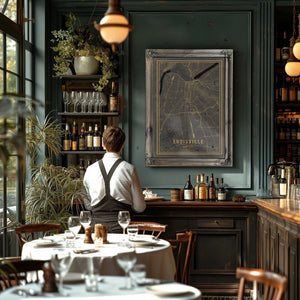 Bella Frye Home & Garden > Decor > Artwork Framed Louisville Vintage Map - Ornate Embellishment Frame with Print