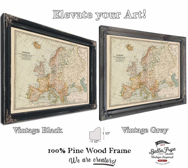 Bella Frye Home & Garden > Decor > Artwork Framed Louisville Vintage Map - Ornate Embellishment Frame with Print