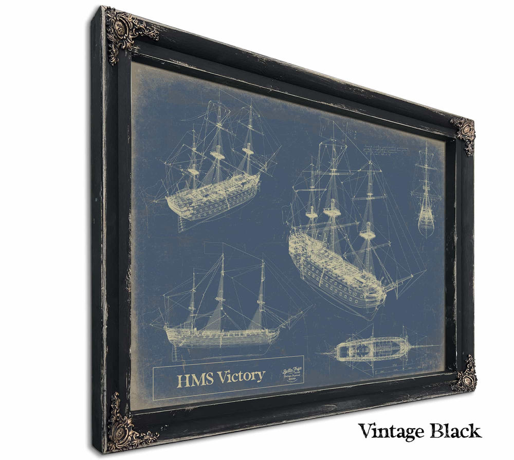 Bella Frye Home & Garden > Decor > Artwork 24" x 18" / Black Frame / Blue Hms Victory  Original Artwork