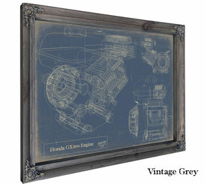 Bella Frye Home & Garden > Decor > Artwork 24" x 18" / Grey Frame / Blue Honda gx200 Engine  Original Artwork