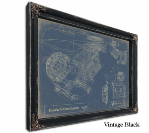 Bella Frye Home & Garden > Decor > Artwork 24" x 18" / Black Frame / Blue Honda gx200 Engine  Original Artwork