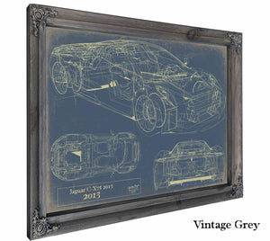 Bella Frye Home & Garden > Decor > Artwork 24" x 18" / Grey Frame / Blue Jaguar C x75 2013  Original Artwork
