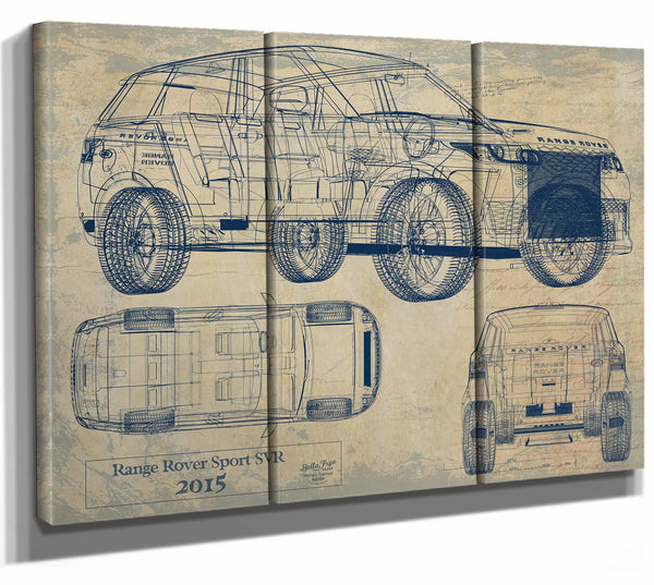 Bella Frye Home & Garden > Decor > Artwork 36" x 24" / 3 Panel Canvas Wrap / Blue landrovrrsvr2015  Original Artwork