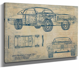 Bella Frye Home & Garden > Decor > Artwork Mercury Cougar Xr 7 With Hq Interior 1969  Original Artwork