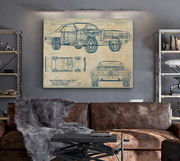 Bella Frye Home & Garden > Decor > Artwork Mercury Cougar Xr 7 With Hq Interior 1969  Original Artwork