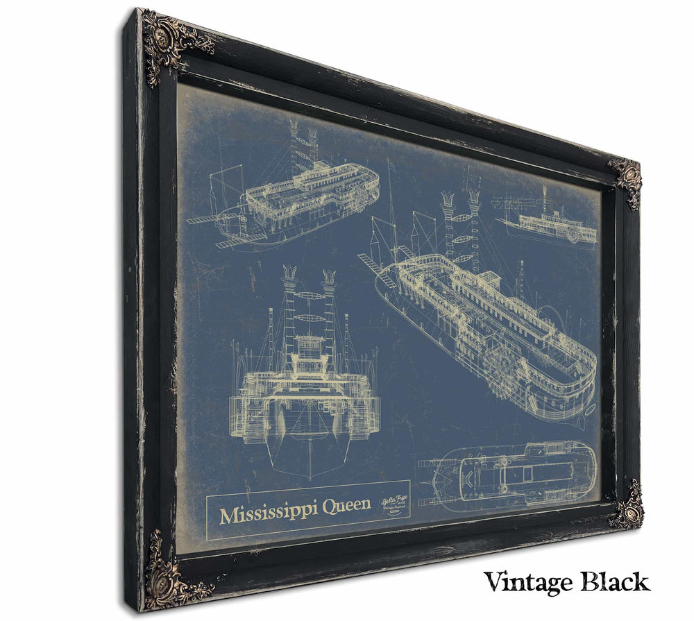 Bella Frye Home & Garden > Decor > Artwork 24" x 18" / Black Frame / Blue Mississippi Queen  Original Artwork