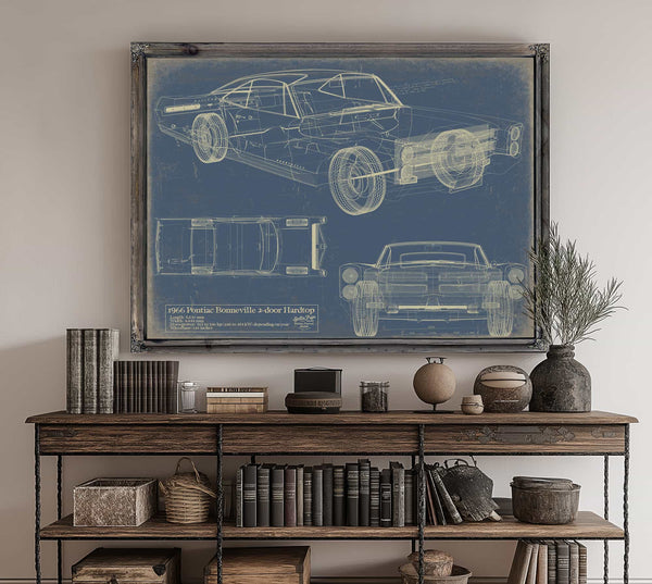Bella Frye Home & Garden > Decor > Artwork Pontiac Bonneville Hardtop 2Door 1966  Original Artwork