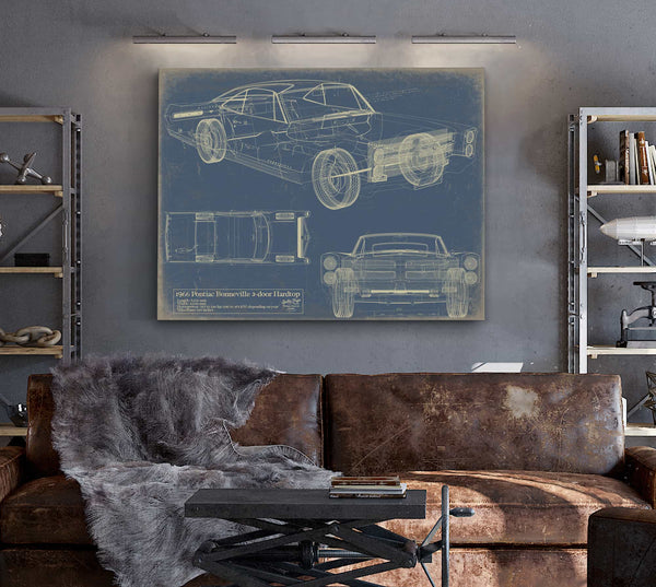 Bella Frye Home & Garden > Decor > Artwork Pontiac Bonneville Hardtop 2Door 1966  Original Artwork
