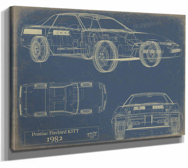 Bella Frye Home & Garden > Decor > Artwork 24" x 18" / Stretched Canvas Wrap / Blue Pontiac Firebird Kitt 1982  Original Artwork