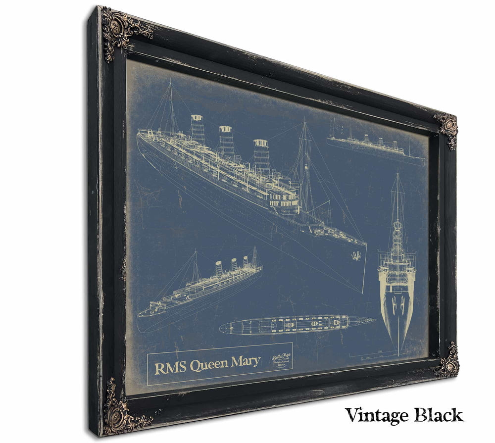 Bella Frye Home & Garden > Decor > Artwork 24" x 18" / Black Frame / Blue Rms Queen Mary  Original Artwork
