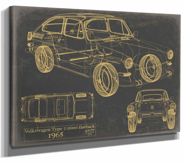 Bella Frye Home & Garden > Decor > Artwork Volkswagen Type 3 (1600) Fastback 1965  Original Artwork