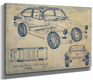 Bella Frye Home & Garden > Decor > Artwork Volkswagen Type 3 (1600) Fastback 1965  Original Artwork