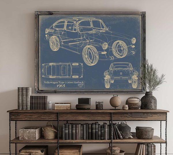 Bella Frye Home & Garden > Decor > Artwork Volkswagen Type 3 (1600) Fastback 1965  Original Artwork
