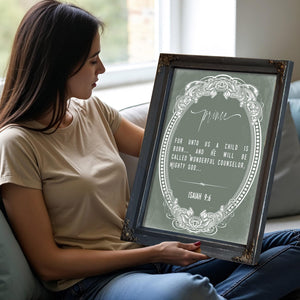 Bella Frye Isaiah 9:6 Wall Art – Prince of Peace – Christian Christmas Scripture Print