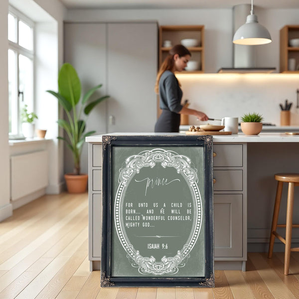 Bella Frye Isaiah 9:6 Wall Art – Prince of Peace – Christian Christmas Scripture Print