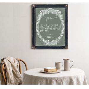 Bella Frye Isaiah 9:6 Wall Art – Prince of Peace – Christian Christmas Scripture Print